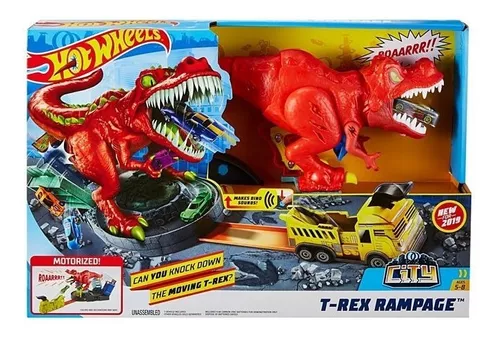 Nova Pista Hot Wheels Fúria Do T Rex Mattel