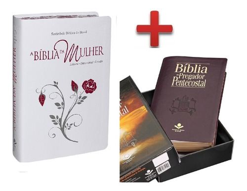 Bíblia Da Mulher + Bíblia Do Pregador Pentecostal Capa Luxo