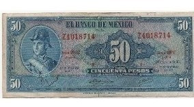 Un Billete 50 Pesos Allende Condicion Usado