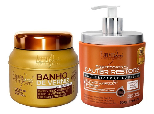 Forever Liss Cauter Restore + Máscara Banho De Verniz 250g