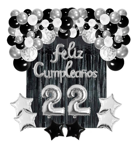 Set De Globos Feliz Cumpleaños Decoración Fiesta 46 Piezas