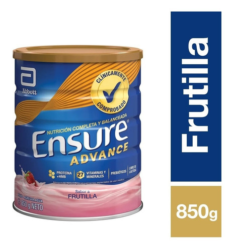 Ensure Advance Alimento En Polvo Frutilla 850