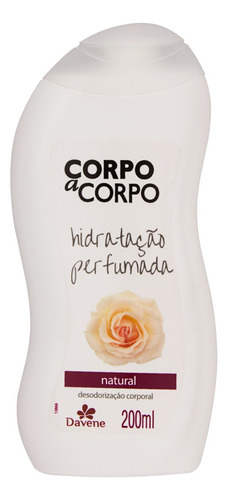  Loção Desodorante Hidratante Corporal Natural Davene Corpo a Corpo Frasco 200ml