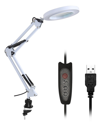 5x Lupa Lámpara De Escritorio Lupa Led Plegable
