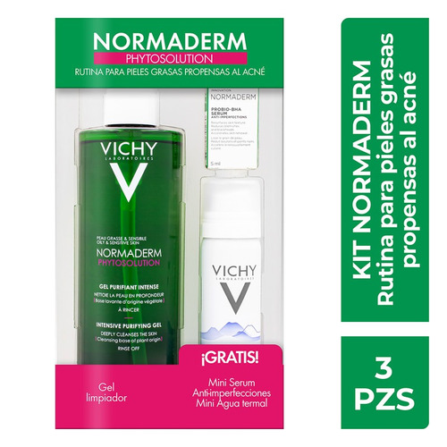 Kit De 3 Vichy Gel Limpiador + Mini Serum + Mini Agua Termal