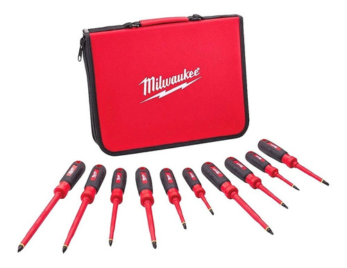 Desarmadores Insulado 1000v 10 Pzs Estuch Milwaukee 48222210