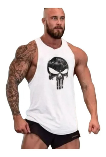 Playera Olimpica Skull Estampado Gym Hombre Camiseta 