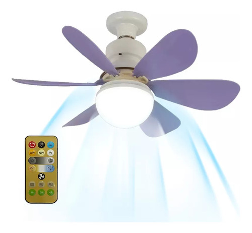 Ventilador De Techo De 3 Modos, Lámpara Led Moderna Y Silenc