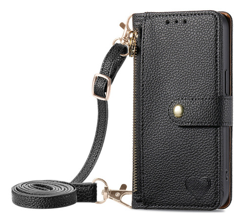 B Funda Tipo Cartera Con Cierre De Piel Tipo Bandolera For