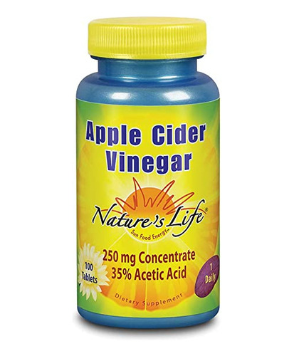 Vinagre De Sidra De Manzana Nature's Life 250 Mg, Tabletas