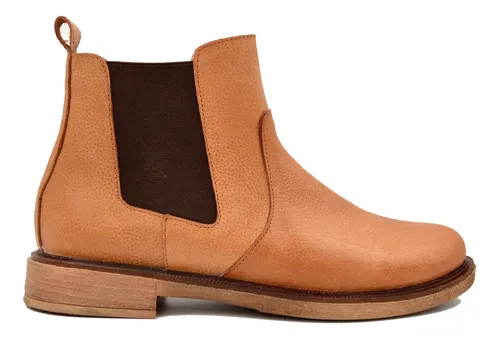 Botas Botitas Clasicas Cuero Mujer Bajas Elastico Livianas