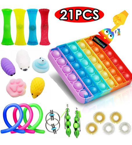 Juguete Anti Estrés Popit Fidget 21 Piezas