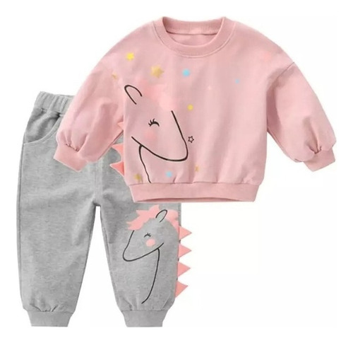 Conjunto De Ropa Niña Bebé Cálido De Unicornio Para Frio