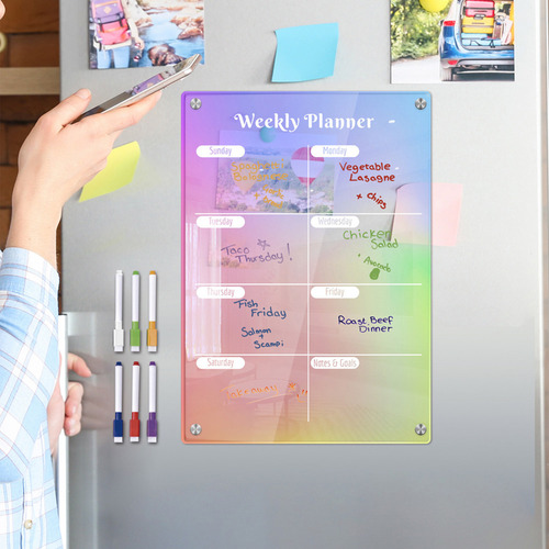 Tablero Acrílico De Color R Para Planificar La Semana, Con T