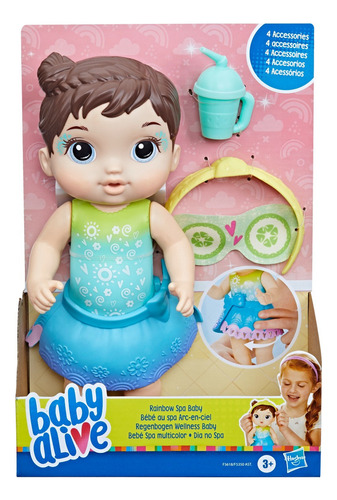 Baby Alive Dia No Spa - 22,5 Cm De Cabelo Castanho