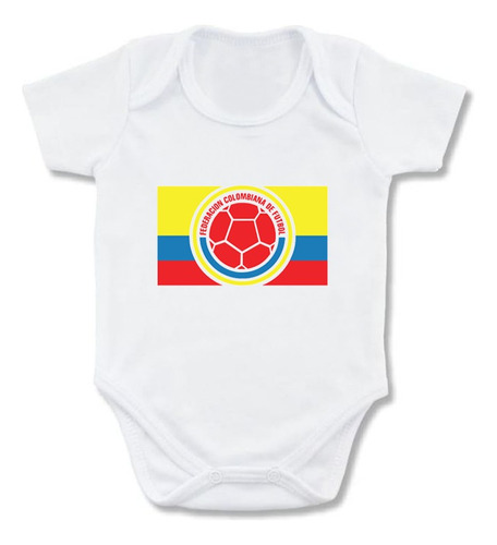 Mameluco Escudo Colombia Y Bandera Body Bebe Futbol