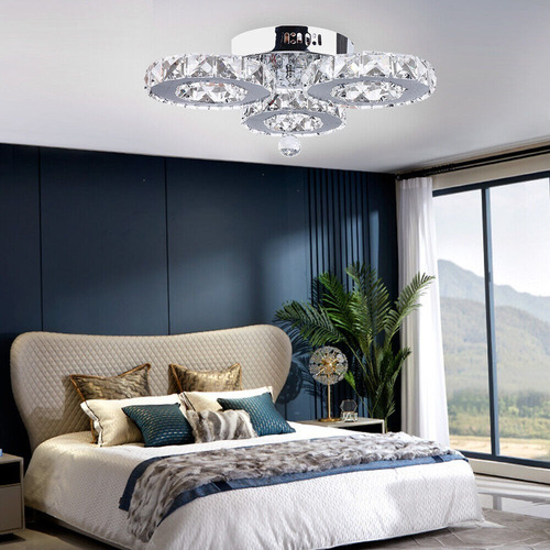 Lámpara Techo Led Cristal Blanco Frío Lámpara Lujo