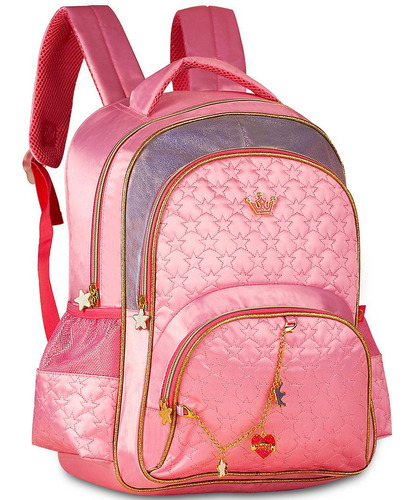 Mochila Menina Princess Star Estrelinha Em Cetim