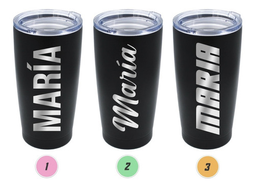 Imagen 3 de 9 de Termo Personalizado Logo Nombre Láser Acero Inoxidable 20oz