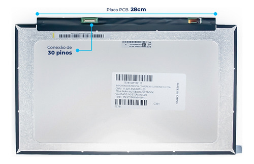 Tela 15.6 Led Slim Para Notebook Asus X512f | Fosca
