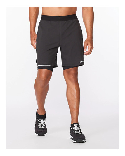 Shorts Hombre Aero 2-in-1 7 Inch  Reflective - Negro