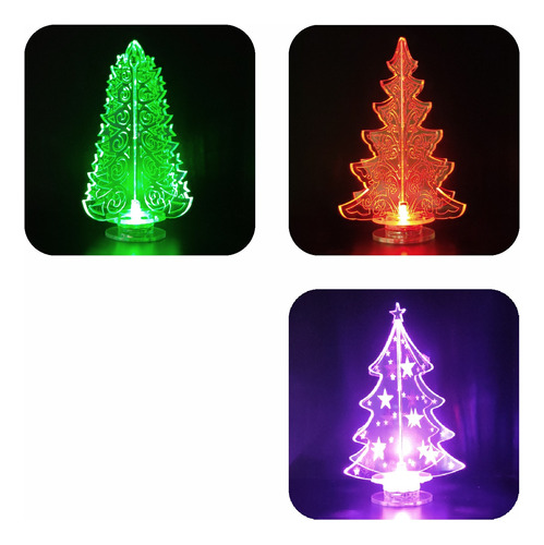 Arbolito De Navidad Led Multicolor 16 Cm A Pila 3 Modelos