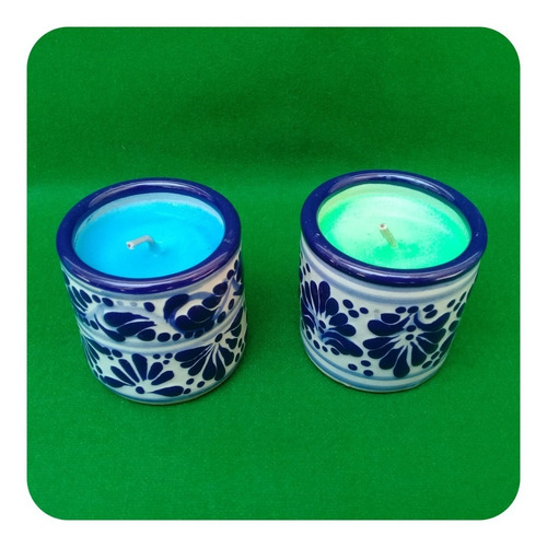Imagen 2 de 2 de Vela Aromatizante Mediana De Talavera Poblana 5x5 Cm Vls