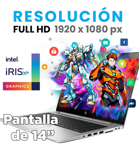 Laptop Hp Probook Core I7 11th 32gb Ram 1tb Ssd + Funda Plateado (Reacondicionado)