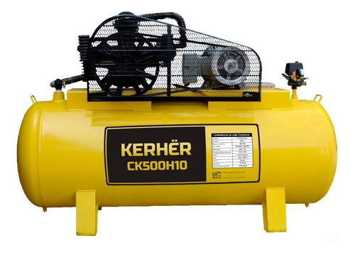 Compresor De Aire 500l 5hp Trifásico Kerher Ck50050 Color Amarillo Fase Eléctrica Trifásica Frecuencia 60hz 220/440v