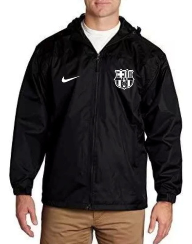 Chaqueta Con Cierre Tela Rompeviento Estampado Fcb Barcelona