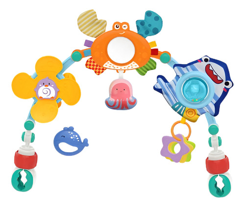 Arco Barral Para Cochecitos Multifunción Con Sonajero Chifle Multicolor Oceano Baby