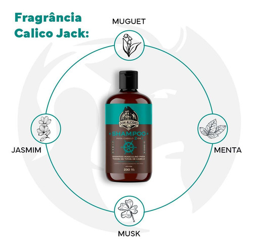 Shampoo Para Cabelo 2 Em 1 Calico Jack 230ml Don Alcides