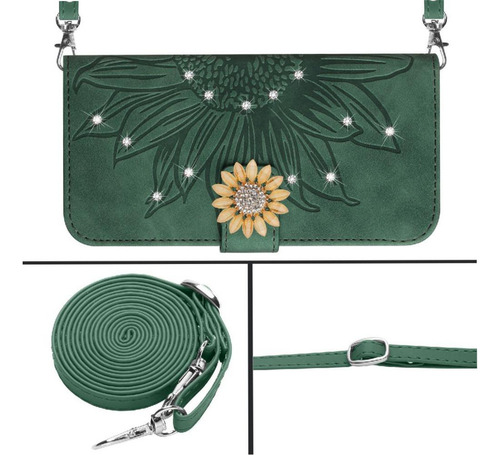 Funda For Xiaomi Redmi 14c Con Un Largo Cordón De Cuero