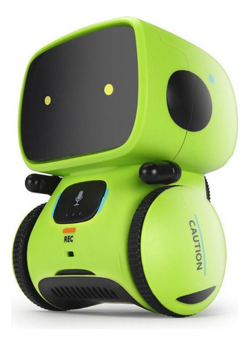 Robot Inteligente Con Sensor Comando Voz Juguete Niños Niñas Color Verde