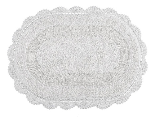 Tapete Crochê Oval 50cm X 80cm 100% Algodão Kacyumara Oferta