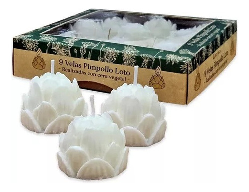 Pack X 9 Velas Loto Aromanza Elegancia Y Paz Cuantoarte