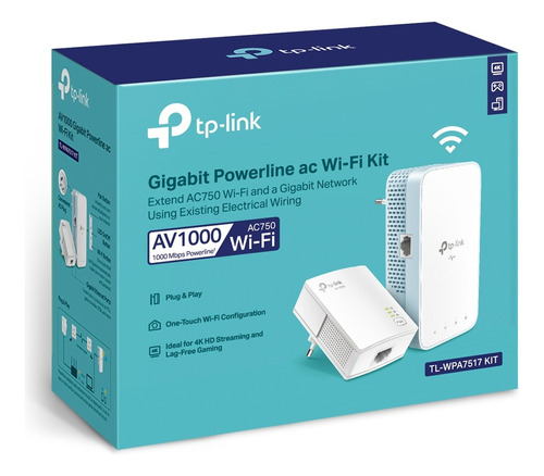  Av1000 Kit Powerline Gigabit Wi-fi Ac750 Tl-wpa7517 Kit