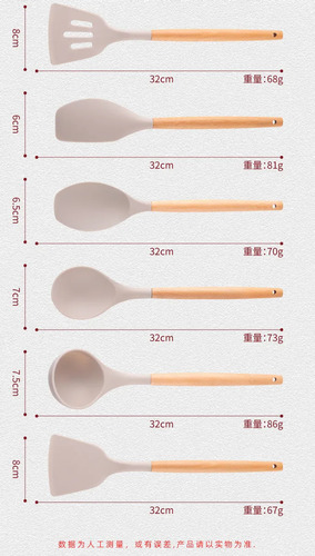 Juego De Cocina De Silicona Multicolor Juego De 12 Pcs