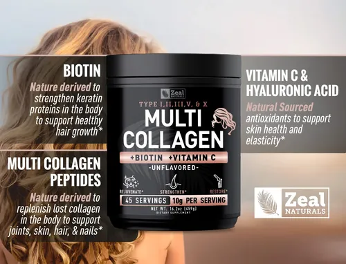 Multi Colageno Proteina En Polvo Con Vitamina C Zeal Natura
