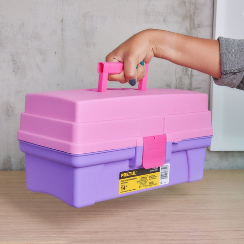 Imagen 3 de 6 de Caja Cosmetiquera 14 , Rosa/morado, Pretul