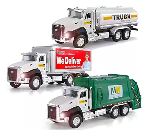 3 Pack City Diecast Semi Trucks Transport Set - Big Toy Garb