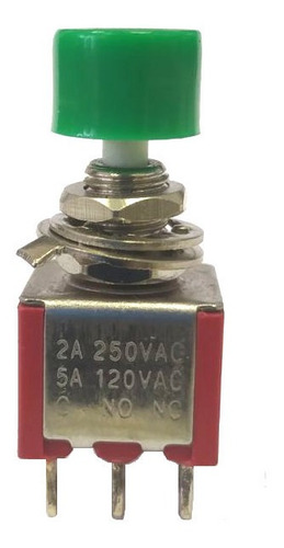 Chave Push Button Ds-612 Sem Trava Verde