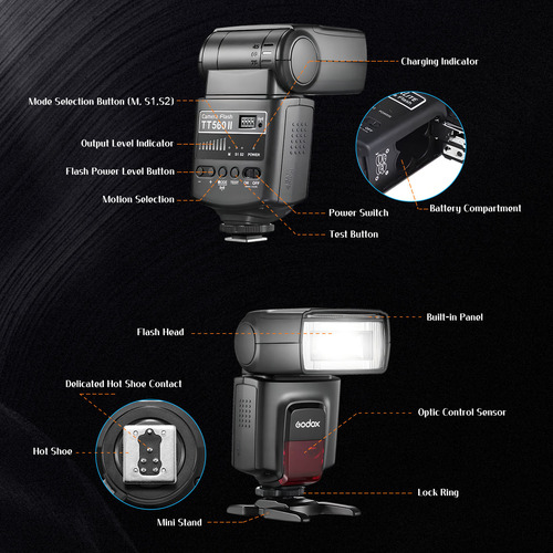 Cámara Flash Godox Tt560ii Inalámbrica Speedlite Universal