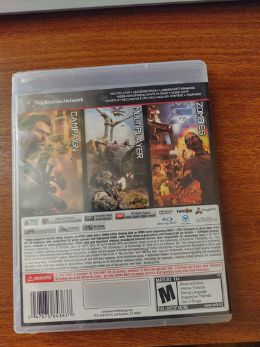 Call Of Duty Black Ops 2 Ps3 - En Ingles (Usado)