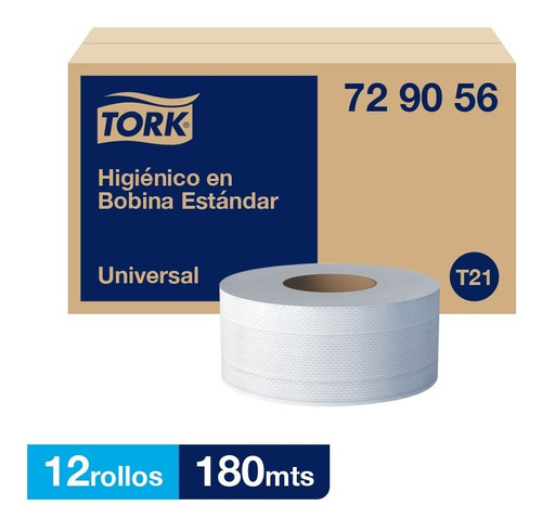 Imagen 1 de 4 de Tork Higienico En Bobina Universal Hd 12 Rollos / 180 Mts