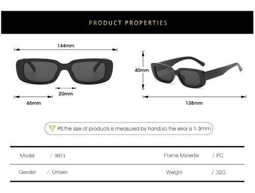 Imagen 9 de 9 de Gafas De Sol Vintage Rectangulares Estilo Retro De Diseñador
