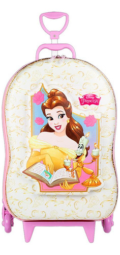 Mochila 3d Infantil Bela Rosa Disney 53x30x20 Cm