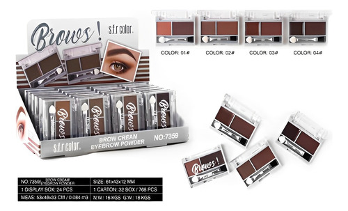 Sombra Para Ceja Brows Caja X24 Unidades 