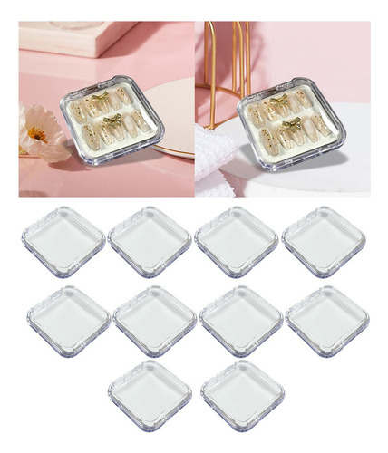 Caixa De Armazenamento De Unhas De Acrílico Transparente