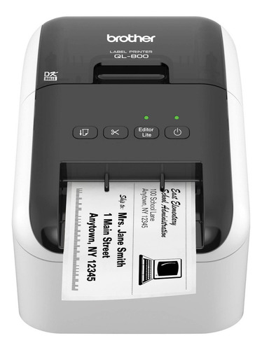 Brother Ql-800 Impresora Profesional De Etiquetas Conectividad Usb Con Cable 2.4 Pulgadas De Ancho, 300 X 300 Ppp, 93 Etiquetas Por Minuto, Cortador Automático, Impresión En Negro Y Rojo, Incluye